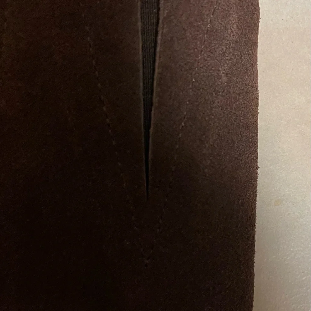 Reba Brown Leather Fringe Boots (All Leather Upper)Fringe on the side. - Picture 12 of 16